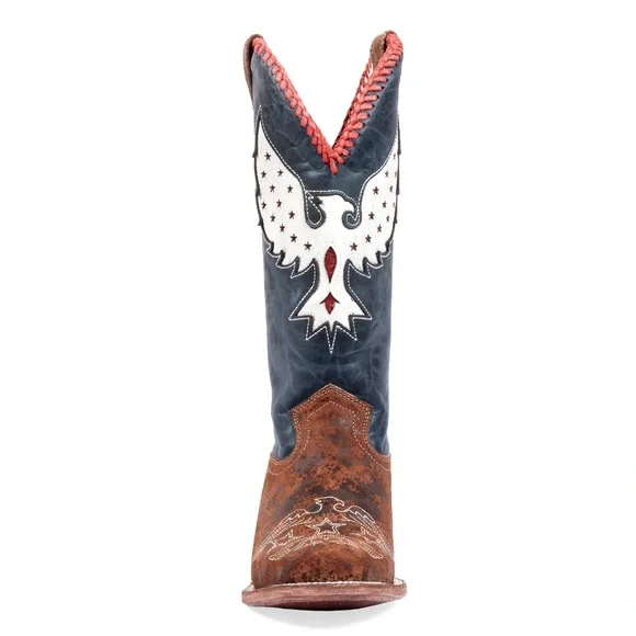 J.B. Dillon Reserve Morning Glory Cowboy Boots with Eagle Motif - Picture 2 of 16